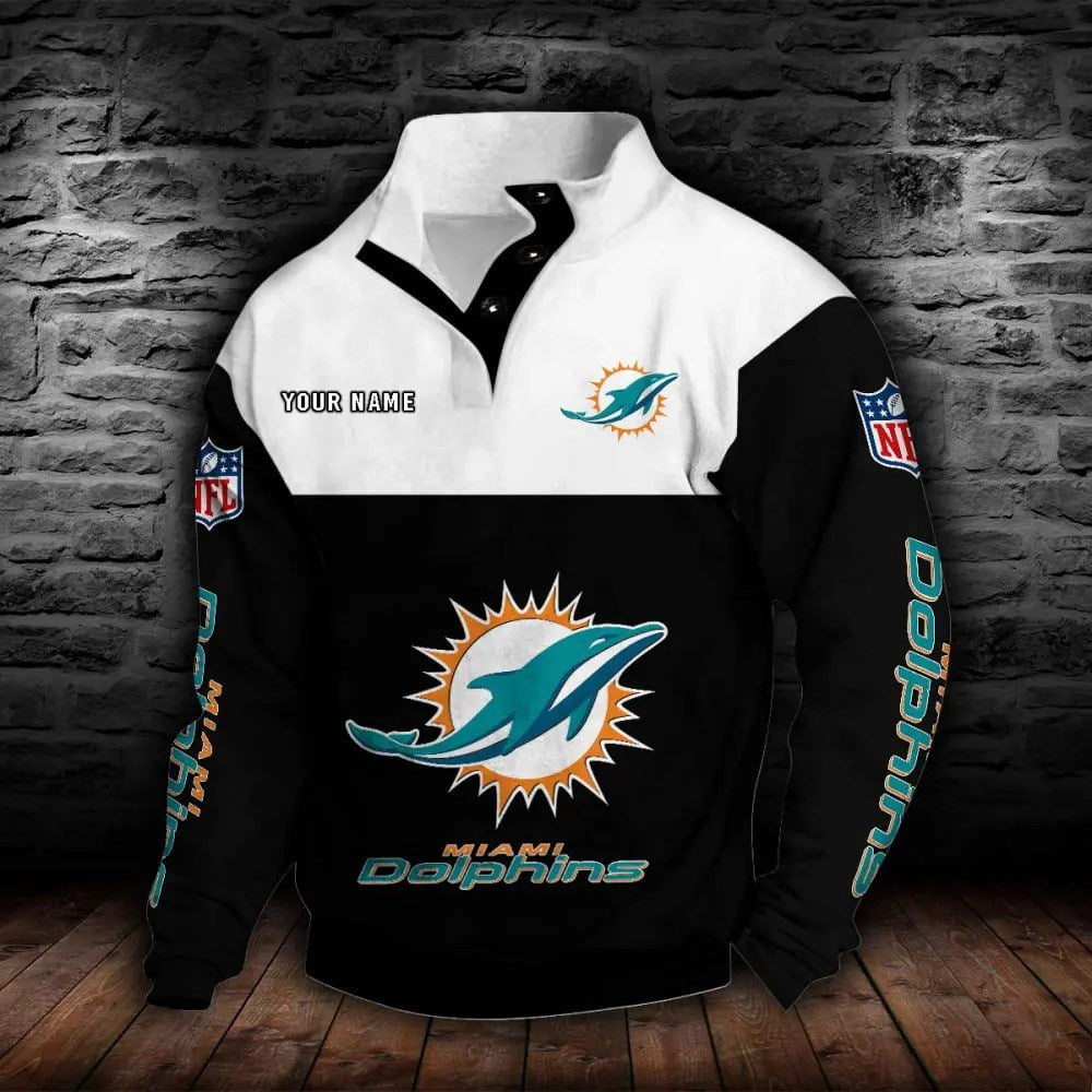 Miami Dolphins New Personalized Colorful Stand Collar Sweatshirt  AZBTSCSW000019