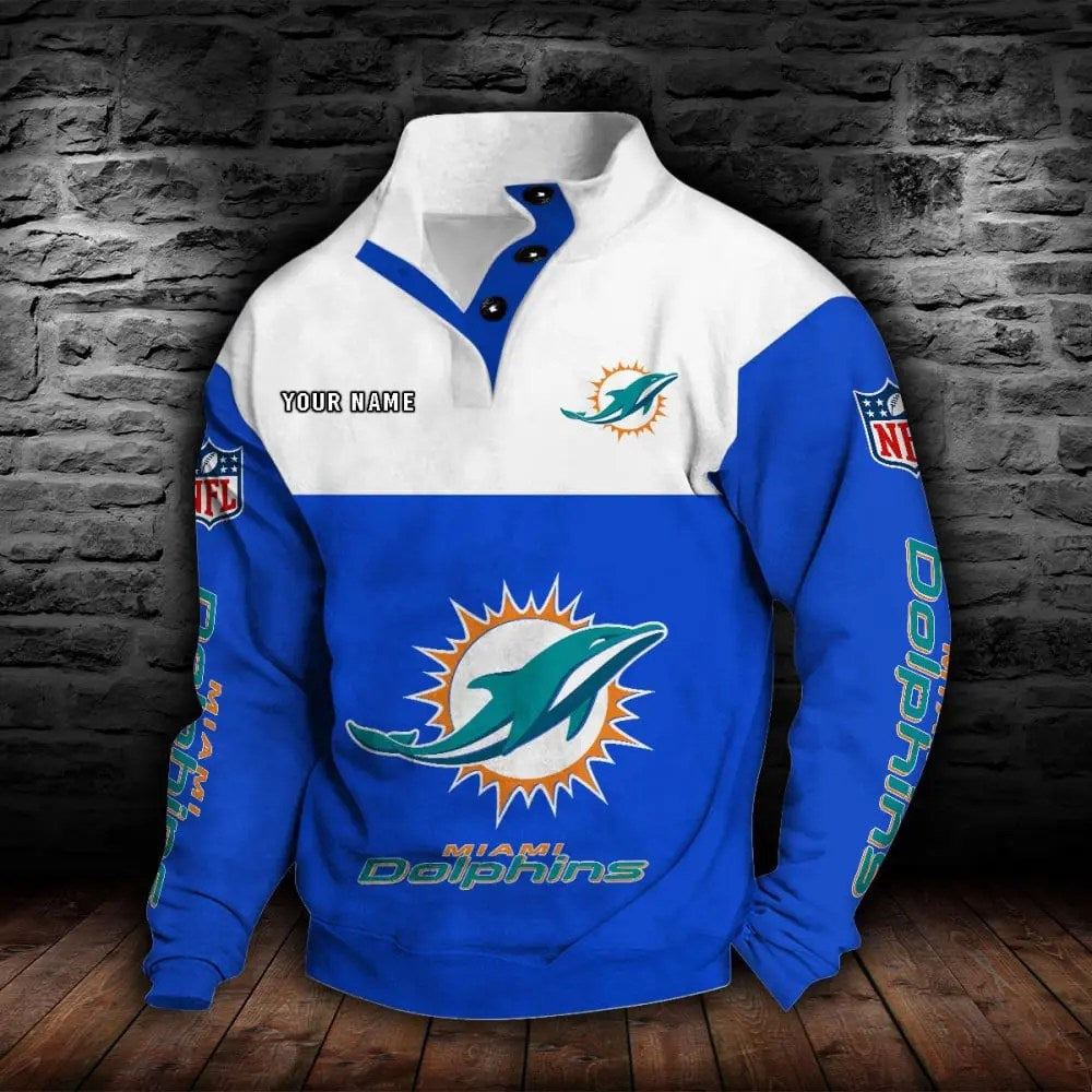 Miami Dolphins New Personalized Colorful Stand Collar Sweatshirt  AZBTSCSW000019