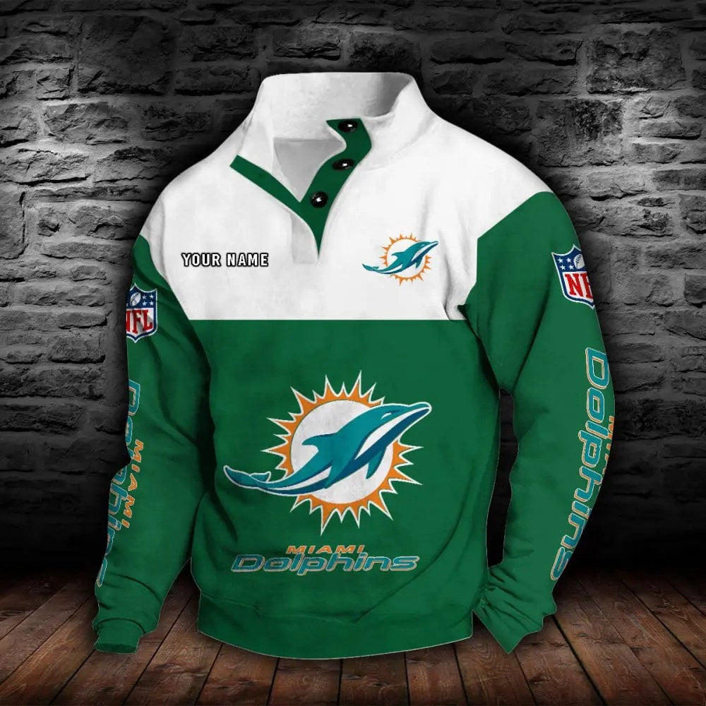 Miami Dolphins New Personalized Colorful Stand Collar Sweatshirt  AZBTSCSW000019