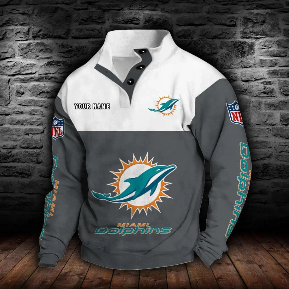 Miami Dolphins New Personalized Colorful Stand Collar Sweatshirt  AZBTSCSW000019