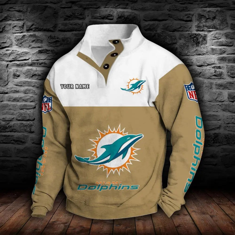 Miami Dolphins New Personalized Colorful Stand Collar Sweatshirt  AZBTSCSW000019