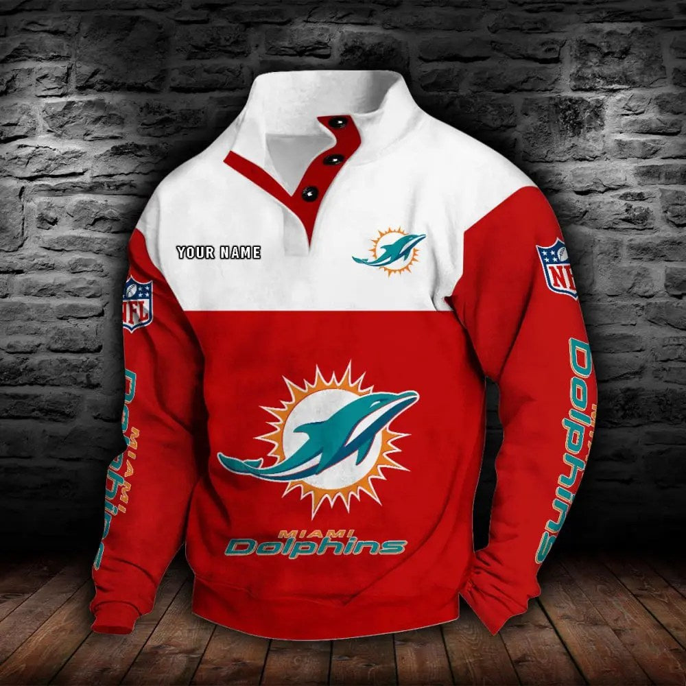 Miami Dolphins New Personalized Colorful Stand Collar Sweatshirt  AZBTSCSW000019