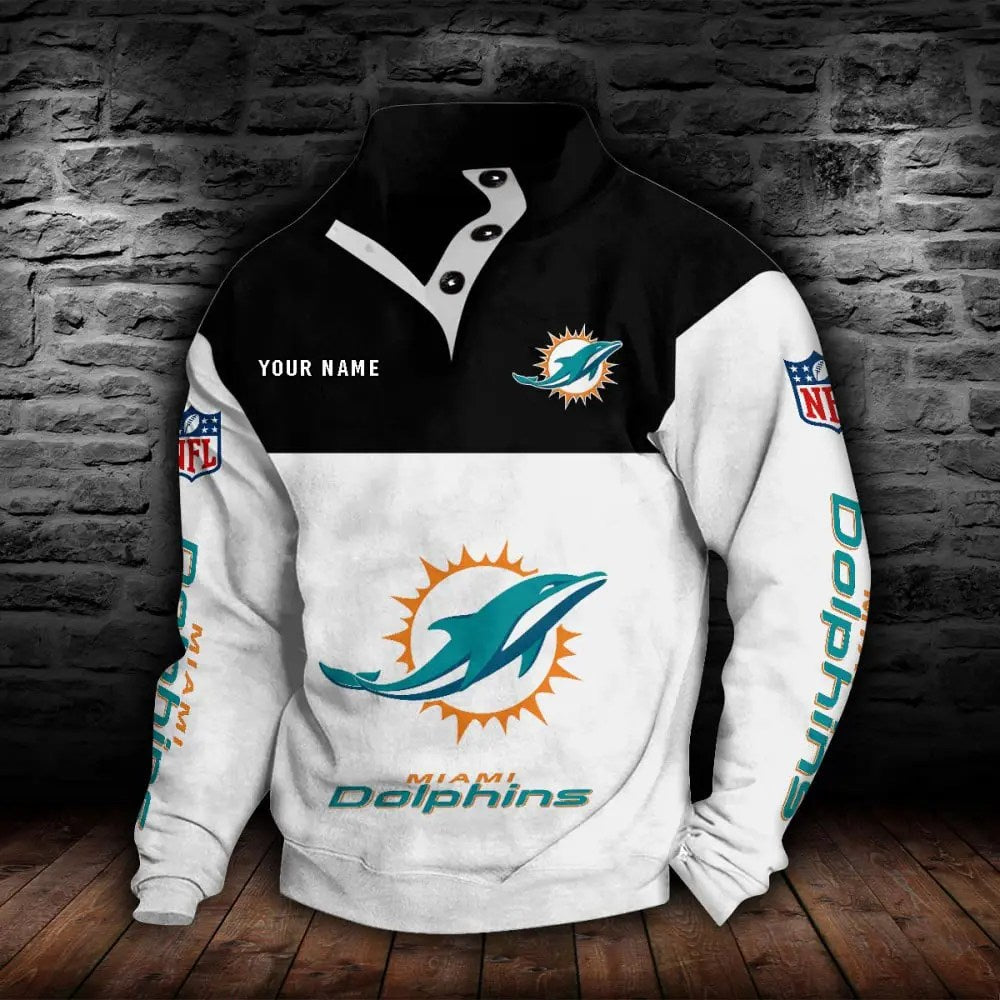 Miami Dolphins New Personalized Colorful Stand Collar Sweatshirt  AZBTSCSW000019