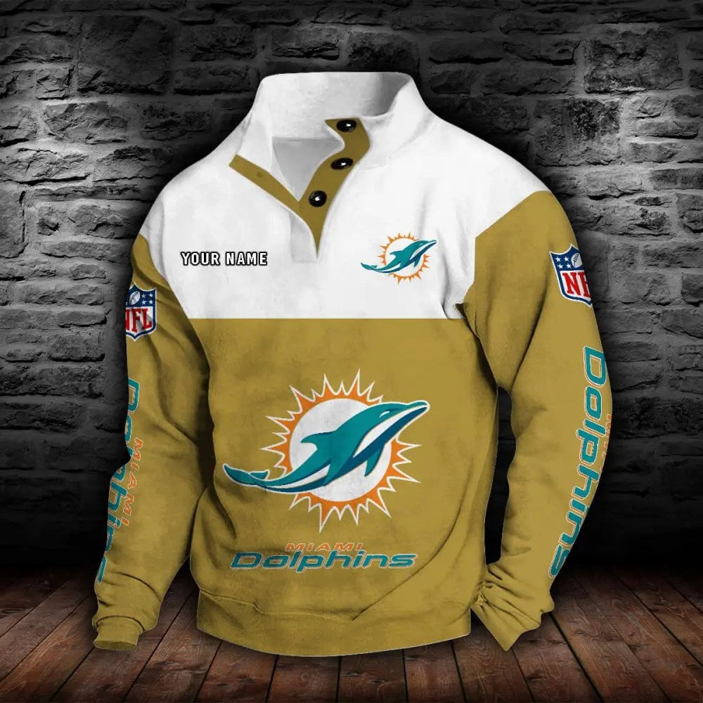 Miami Dolphins New Personalized Colorful Stand Collar Sweatshirt  AZBTSCSW000019