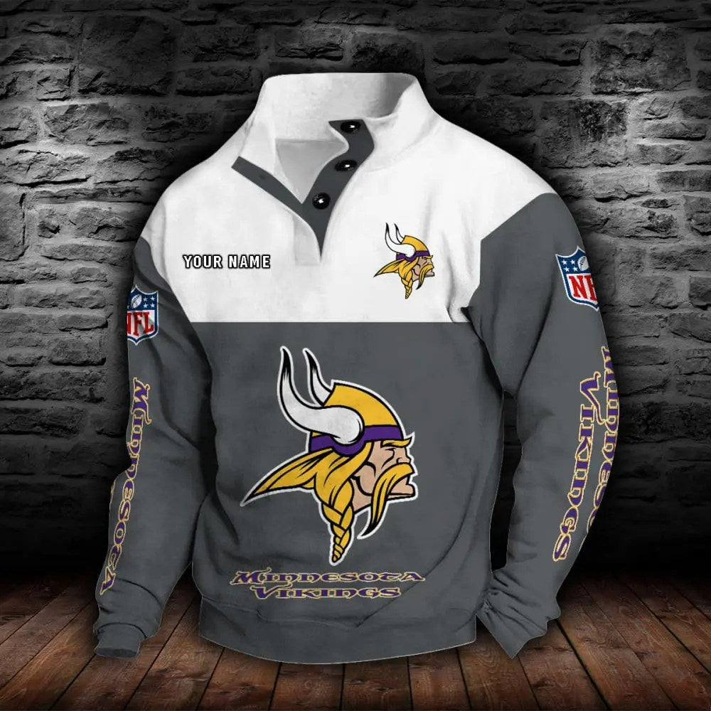 Minnesota Vikings New Personalized Colorful Stand Collar Sweatshirt  AZBTSCSW000020