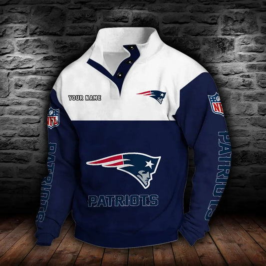 New England Patriots New Personalized Colorful Stand Collar Sweatshirt  AZBTSCSW000022