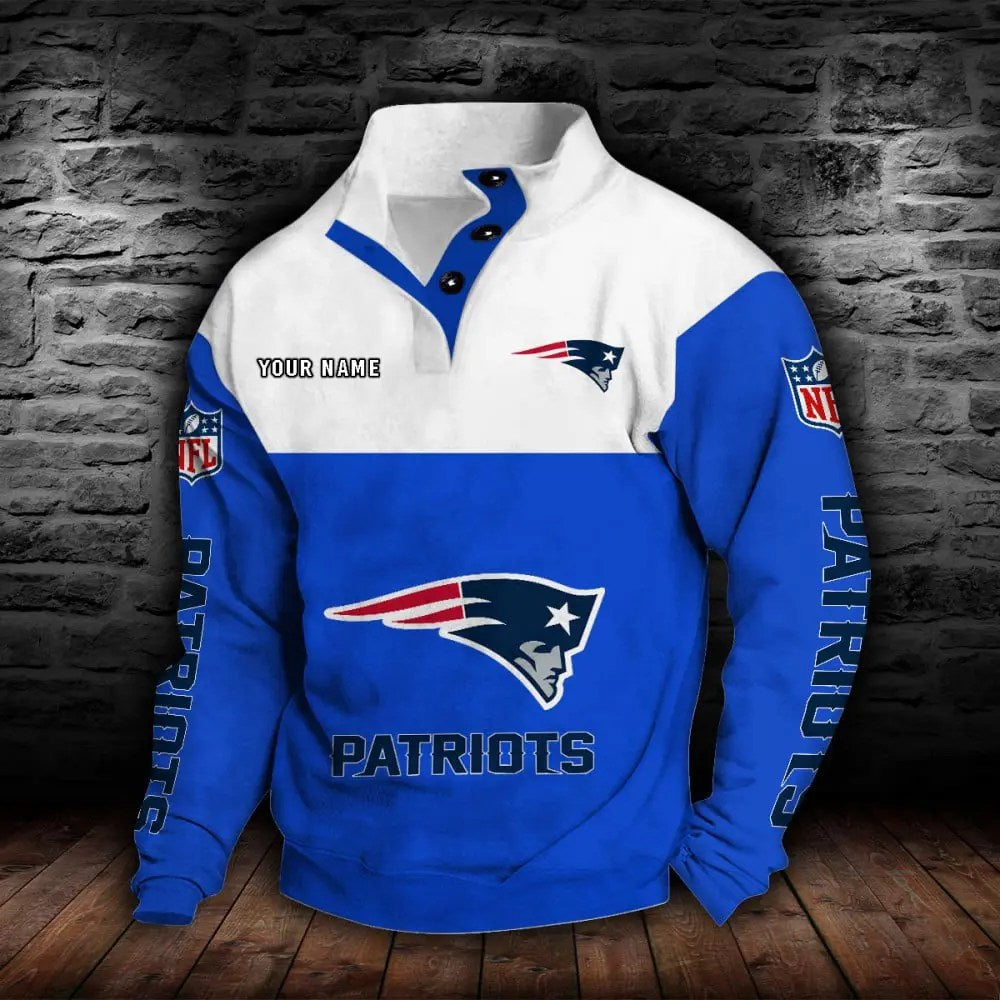 New England Patriots New Personalized Colorful Stand Collar Sweatshirt  AZBTSCSW000022