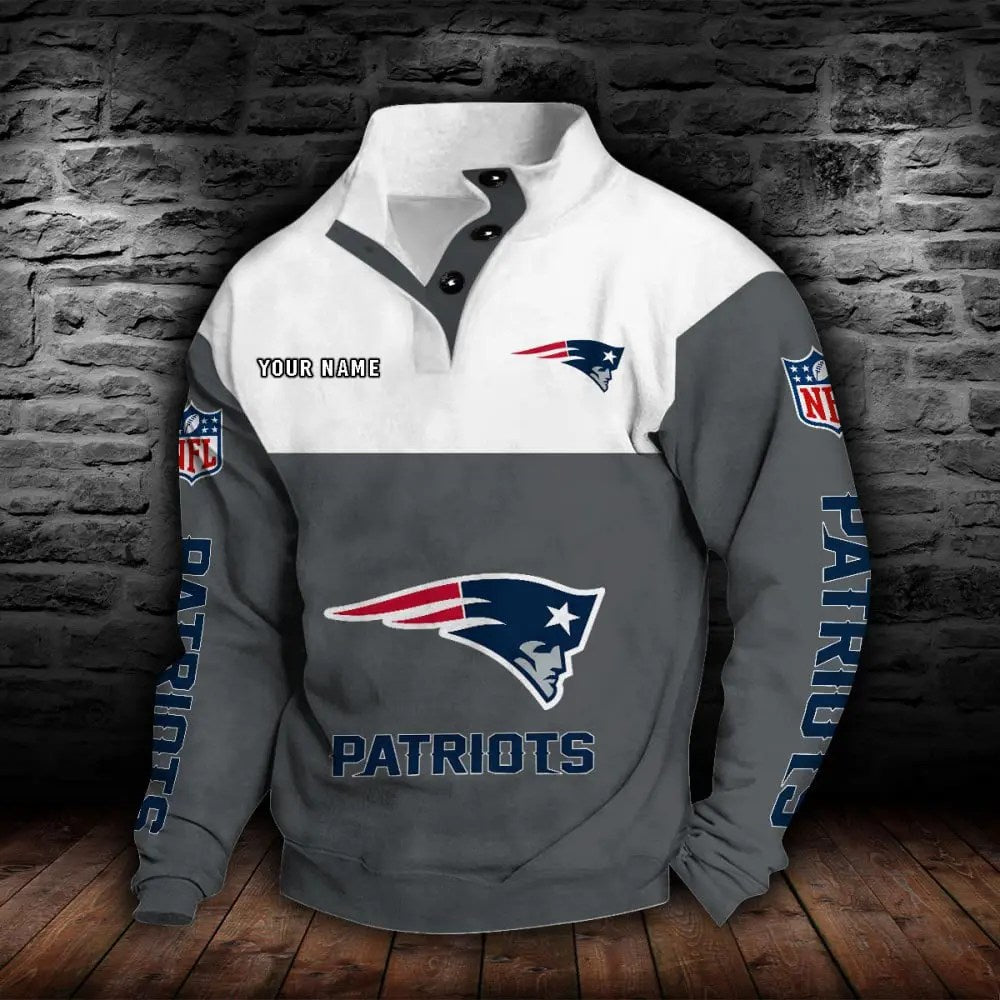 New England Patriots New Personalized Colorful Stand Collar Sweatshirt  AZBTSCSW000022