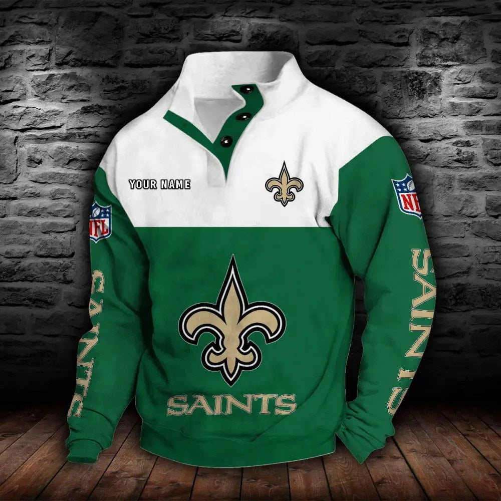 New Orleans Saints New Personalized Colorful Stand Collar Sweatshirt  AZBTSCSW000021