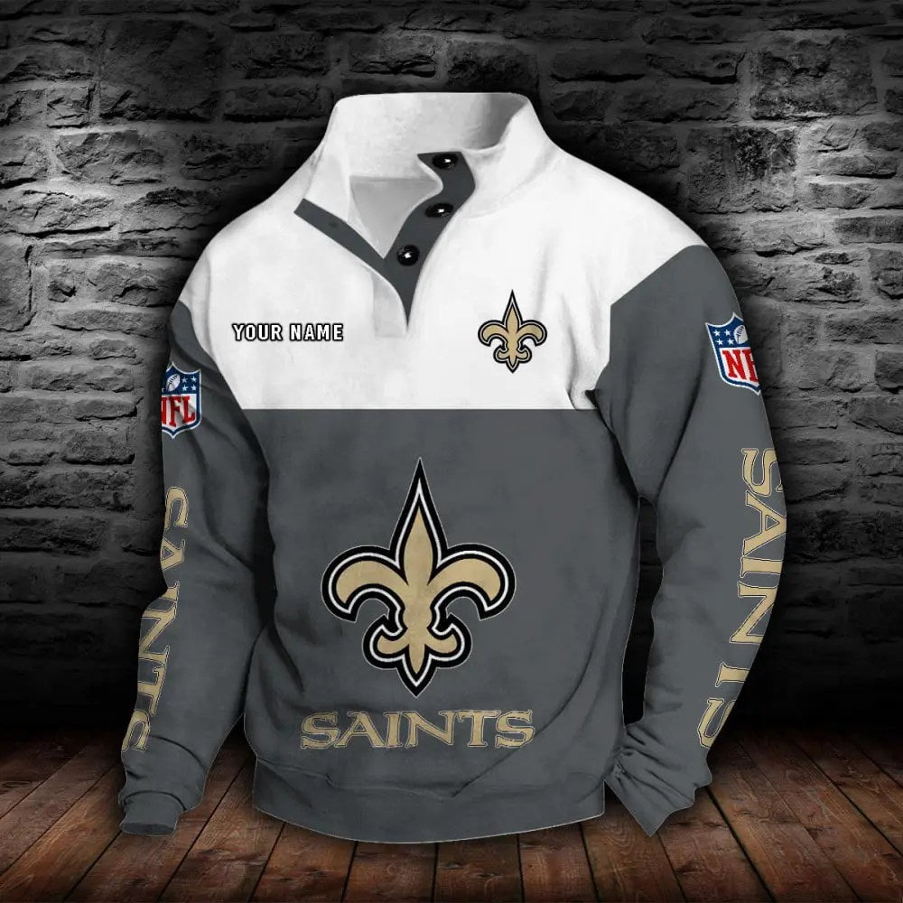 New Orleans Saints New Personalized Colorful Stand Collar Sweatshirt  AZBTSCSW000021