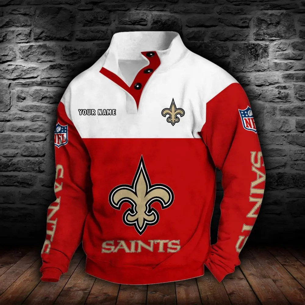 New Orleans Saints New Personalized Colorful Stand Collar Sweatshirt  AZBTSCSW000021