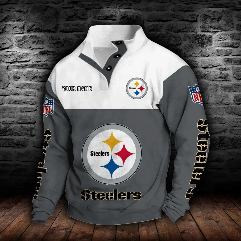 Pittsburgh Steelers New Personalized Colorful Stand Collar Sweatshirt  AZBTSCSW000026