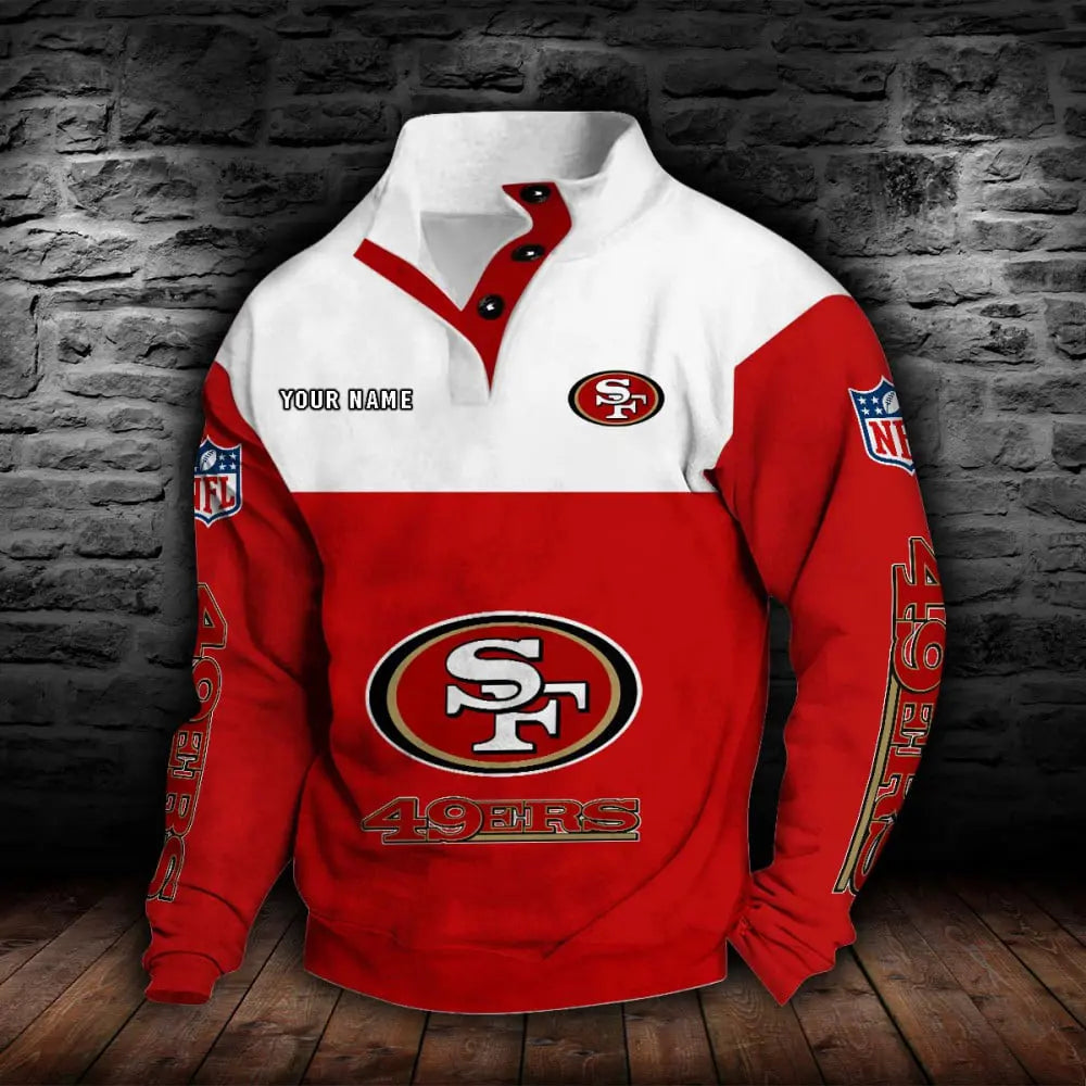 San Francisco 49ers New Personalized Colorful Stand Collar Sweatshirt  AZBTSCSW000027