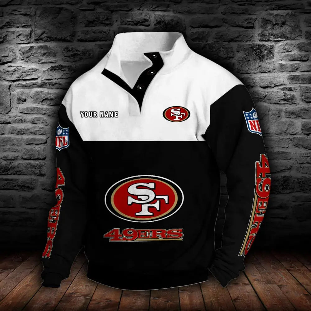 San Francisco 49ers New Personalized Colorful Stand Collar Sweatshirt  AZBTSCSW000027