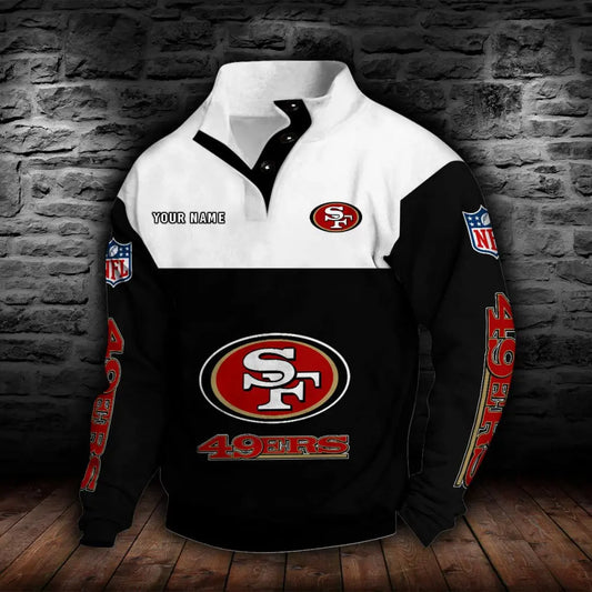San Francisco 49ers New Personalized Colorful Stand Collar Sweatshirt  AZBTSCSW000027