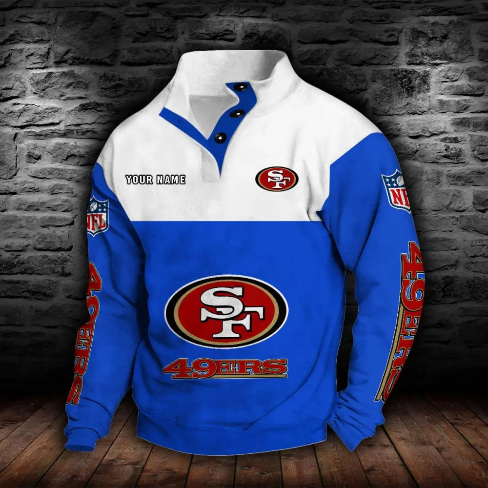San Francisco 49ers New Personalized Colorful Stand Collar Sweatshirt  AZBTSCSW000027