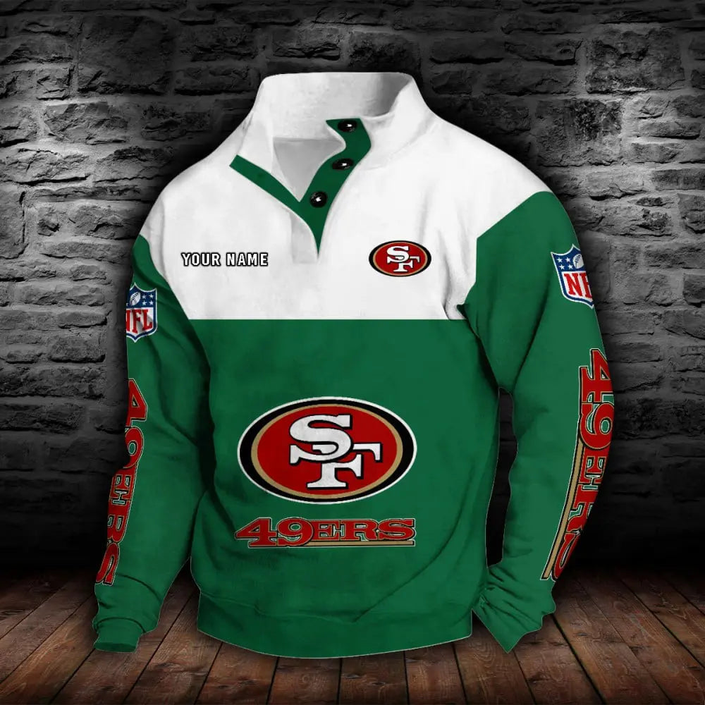 San Francisco 49ers New Personalized Colorful Stand Collar Sweatshirt  AZBTSCSW000027