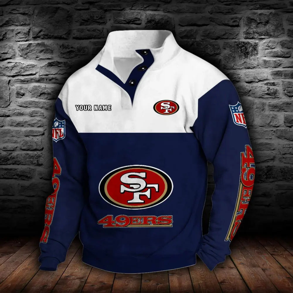 San Francisco 49ers New Personalized Colorful Stand Collar Sweatshirt  AZBTSCSW000027