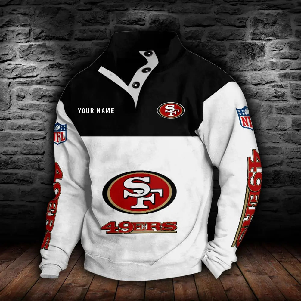 San Francisco 49ers New Personalized Colorful Stand Collar Sweatshirt  AZBTSCSW000027