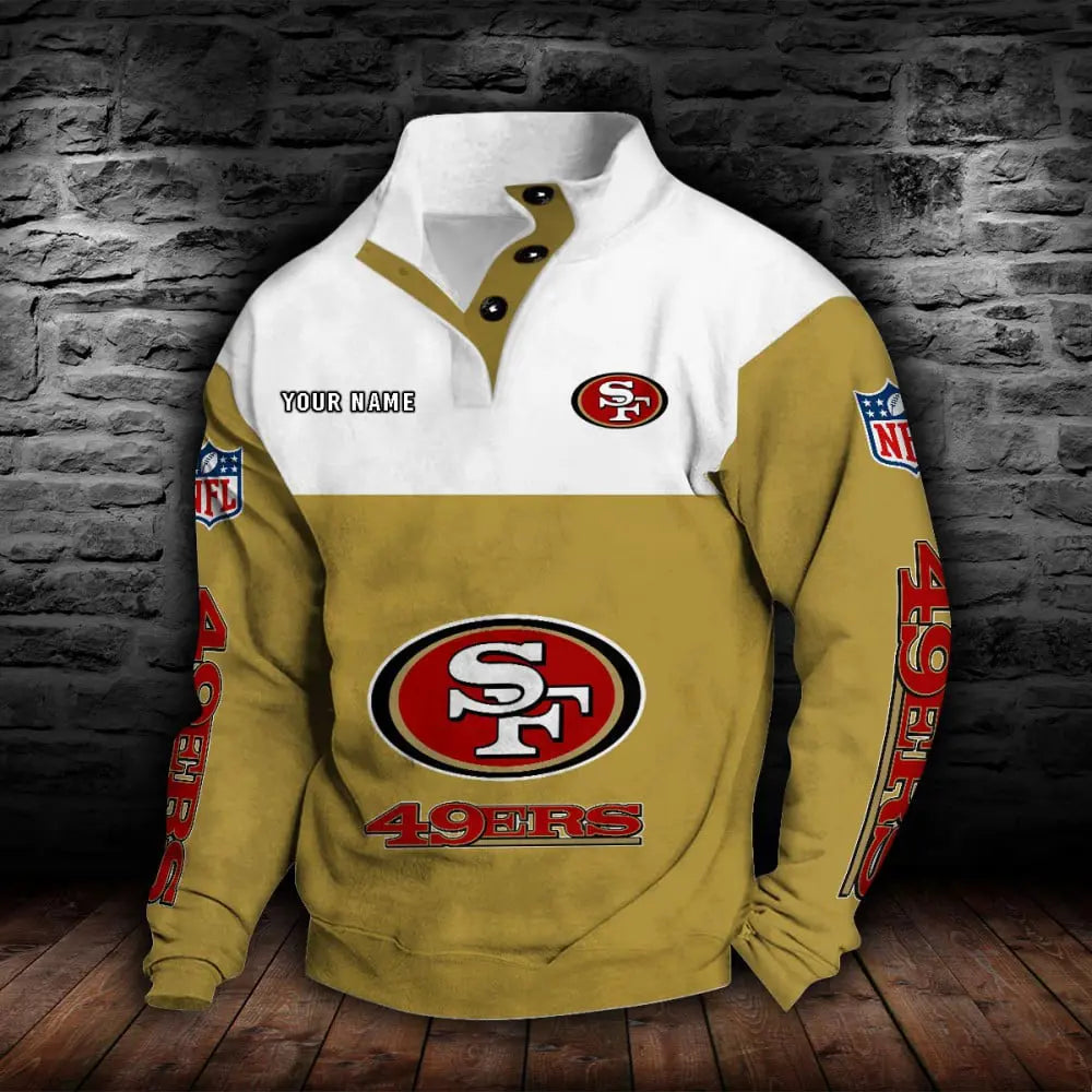 San Francisco 49ers New Personalized Colorful Stand Collar Sweatshirt  AZBTSCSW000027