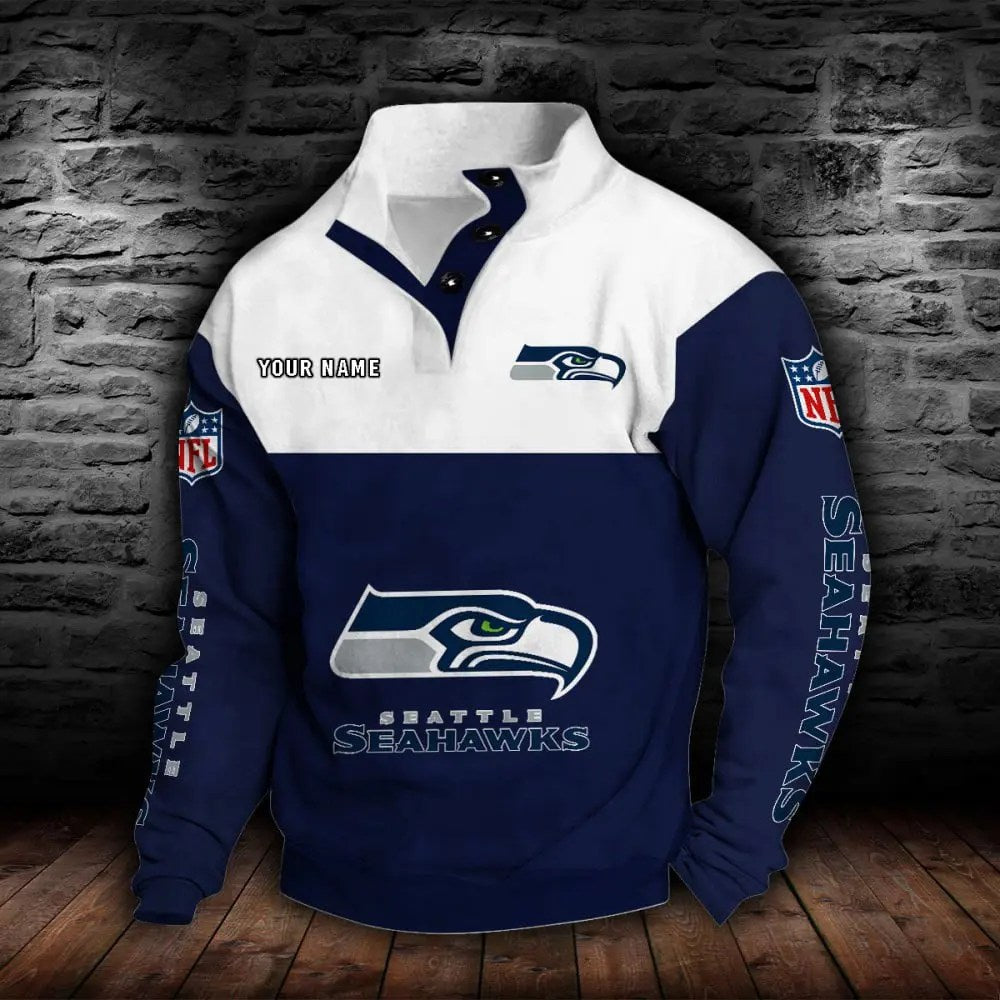 Seattle Seahawks New Personalized Colorful Stand Collar Sweatshirt  AZBTSCSW000028