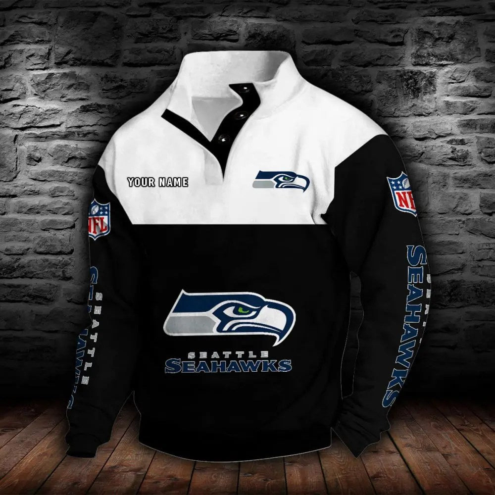 Seattle Seahawks New Personalized Colorful Stand Collar Sweatshirt  AZBTSCSW000028
