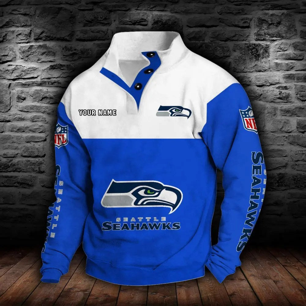 Seattle Seahawks New Personalized Colorful Stand Collar Sweatshirt  AZBTSCSW000028