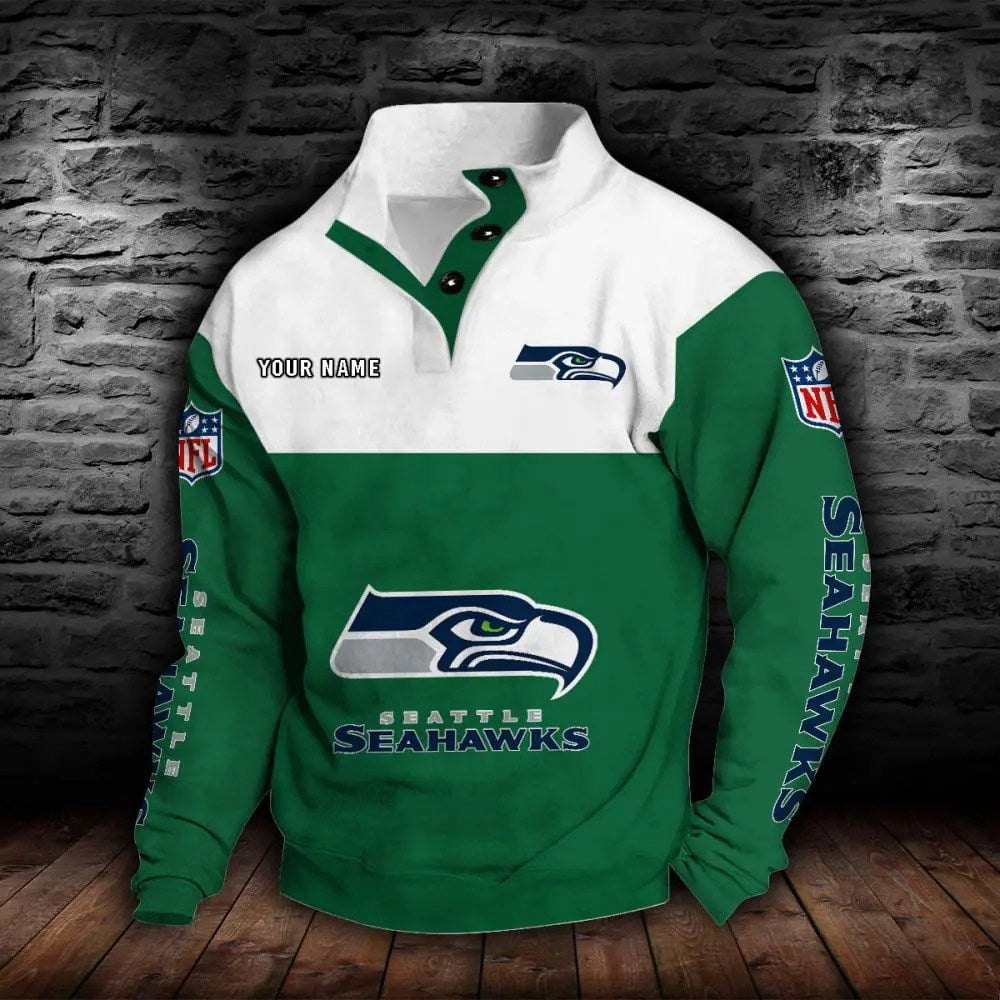 Seattle Seahawks New Personalized Colorful Stand Collar Sweatshirt  AZBTSCSW000028