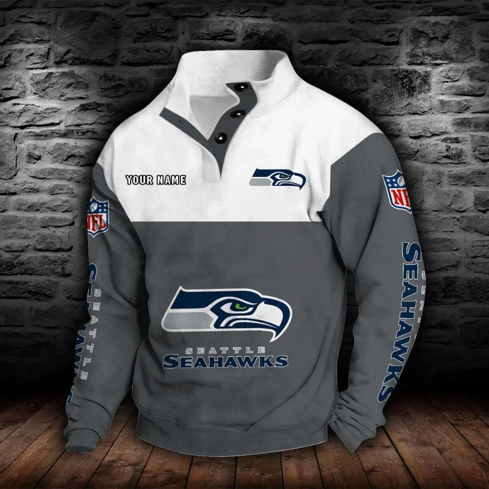 Seattle Seahawks New Personalized Colorful Stand Collar Sweatshirt  AZBTSCSW000028