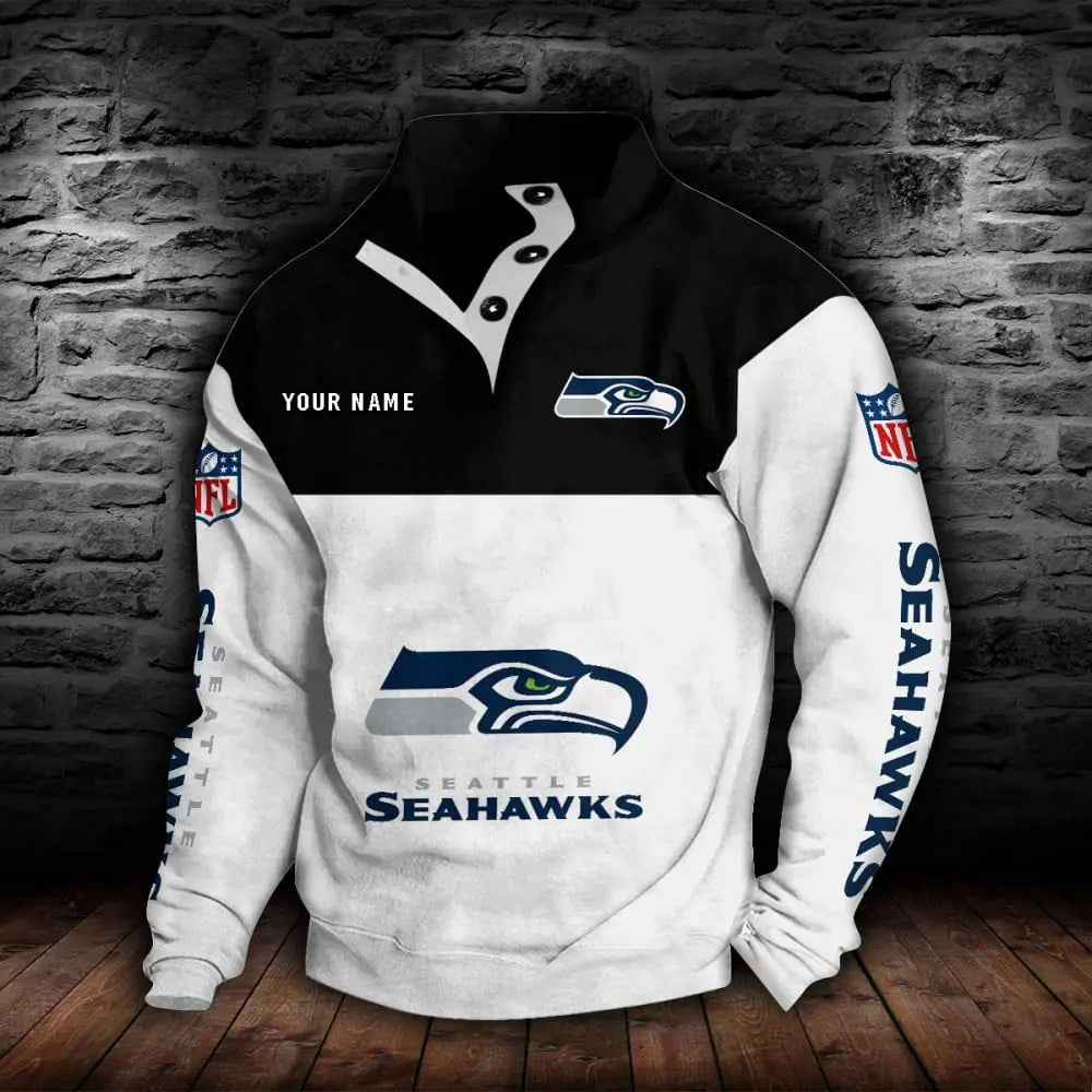 Seattle Seahawks New Personalized Colorful Stand Collar Sweatshirt  AZBTSCSW000028