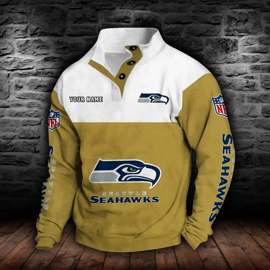 Seattle Seahawks New Personalized Colorful Stand Collar Sweatshirt  AZBTSCSW000028