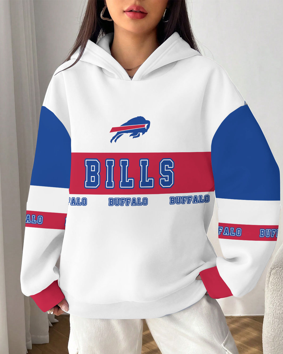 Buffalo Bills Printed Hooded Pocket Pullover Hoodie AZBTPH000122