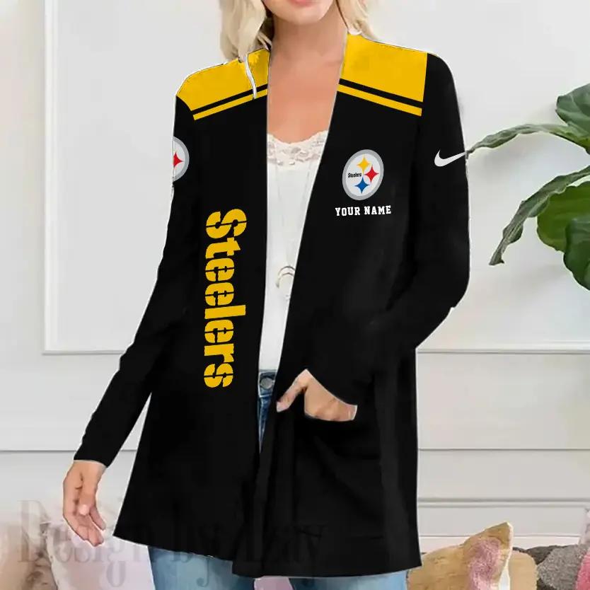 Pittsburgh Steelers Women Patch Pocket Cardigan BT165