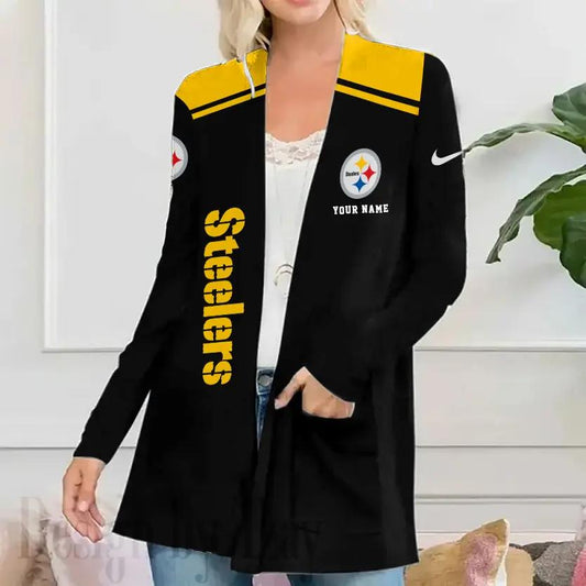 Pittsburgh Steelers Women Patch Pocket Cardigan BT165