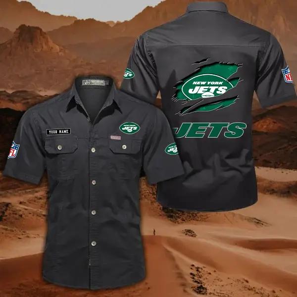 New York Jets Men’s Short Sleeve Cargo Shirts New 2025 AZBT2DCGS000025