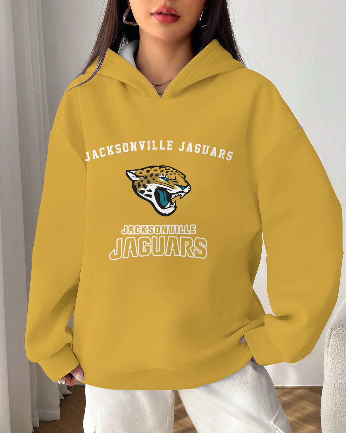 Jacksonville Jaguars Printed Hooded Pocket Pullover Hoodie AZBTPH000082