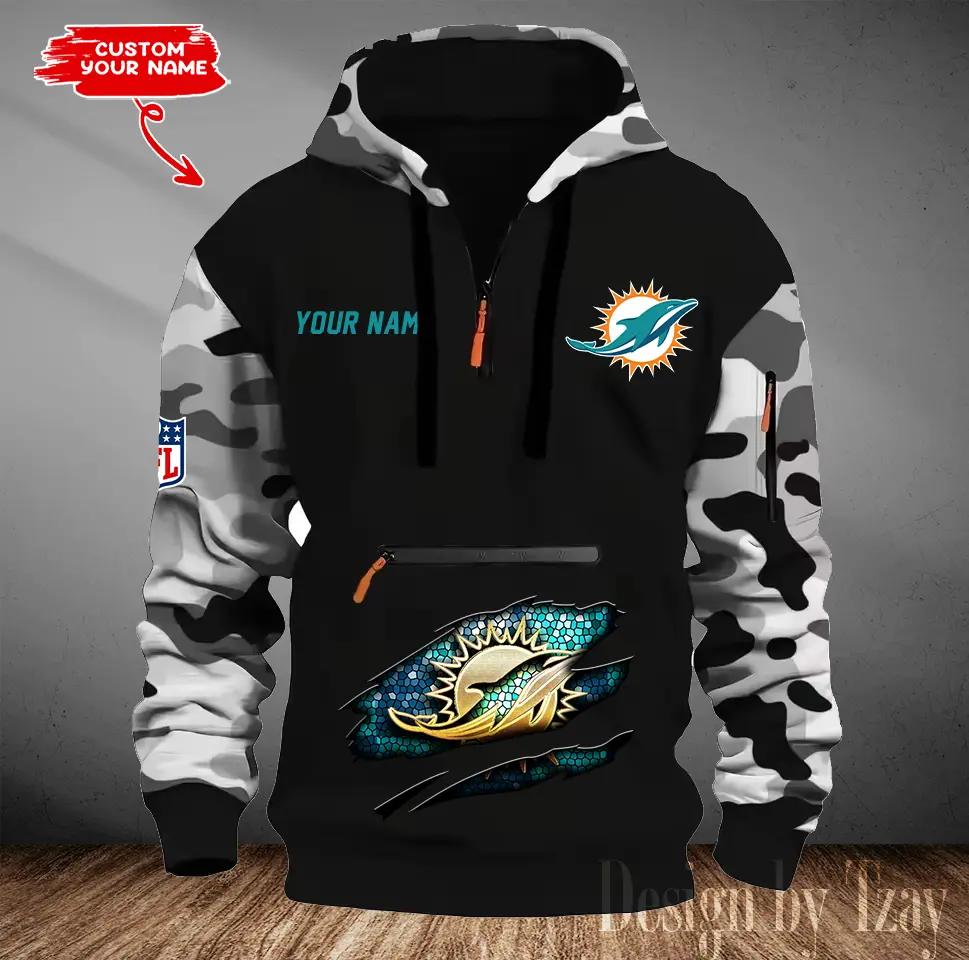 Miami Dolphins Camouflage Hooded Sweatshirt HA83