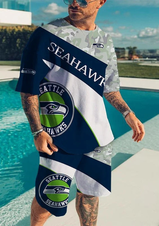 Seattle Seahawks T-shirt and Shorts AZTS604