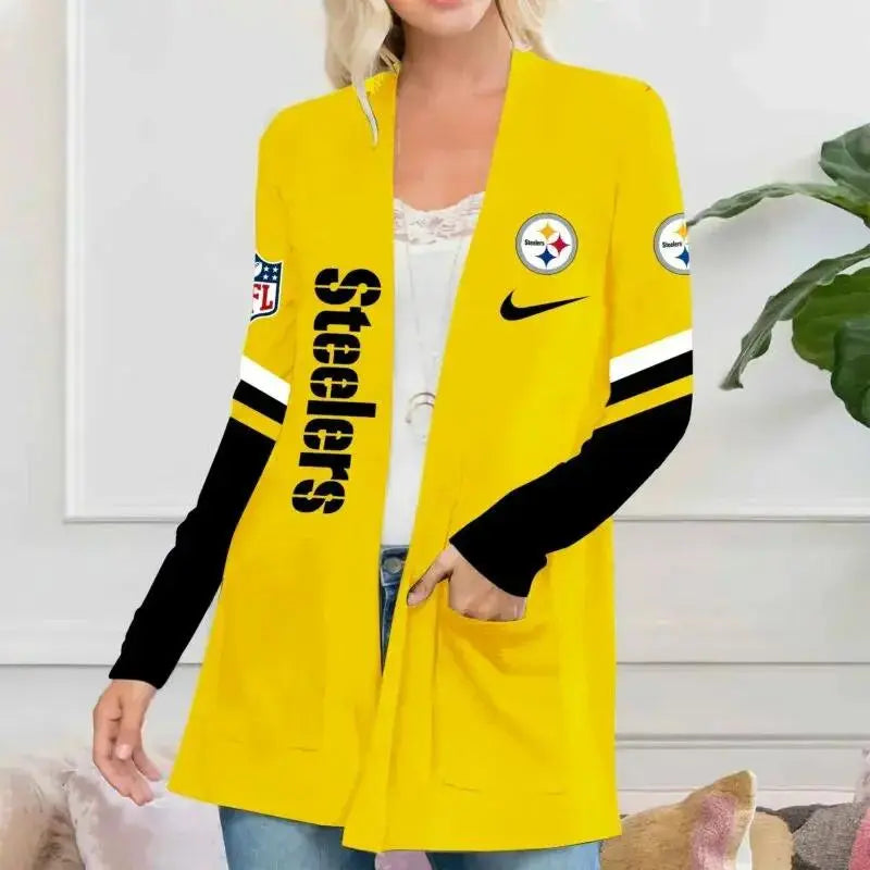 Pittsburgh Steelers Women Patch Pocket Cardigan BT159