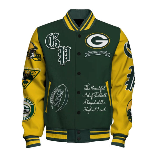 Green Bay Packers National Football Conference Unisex Varsity Jacket AZDDVJK000010