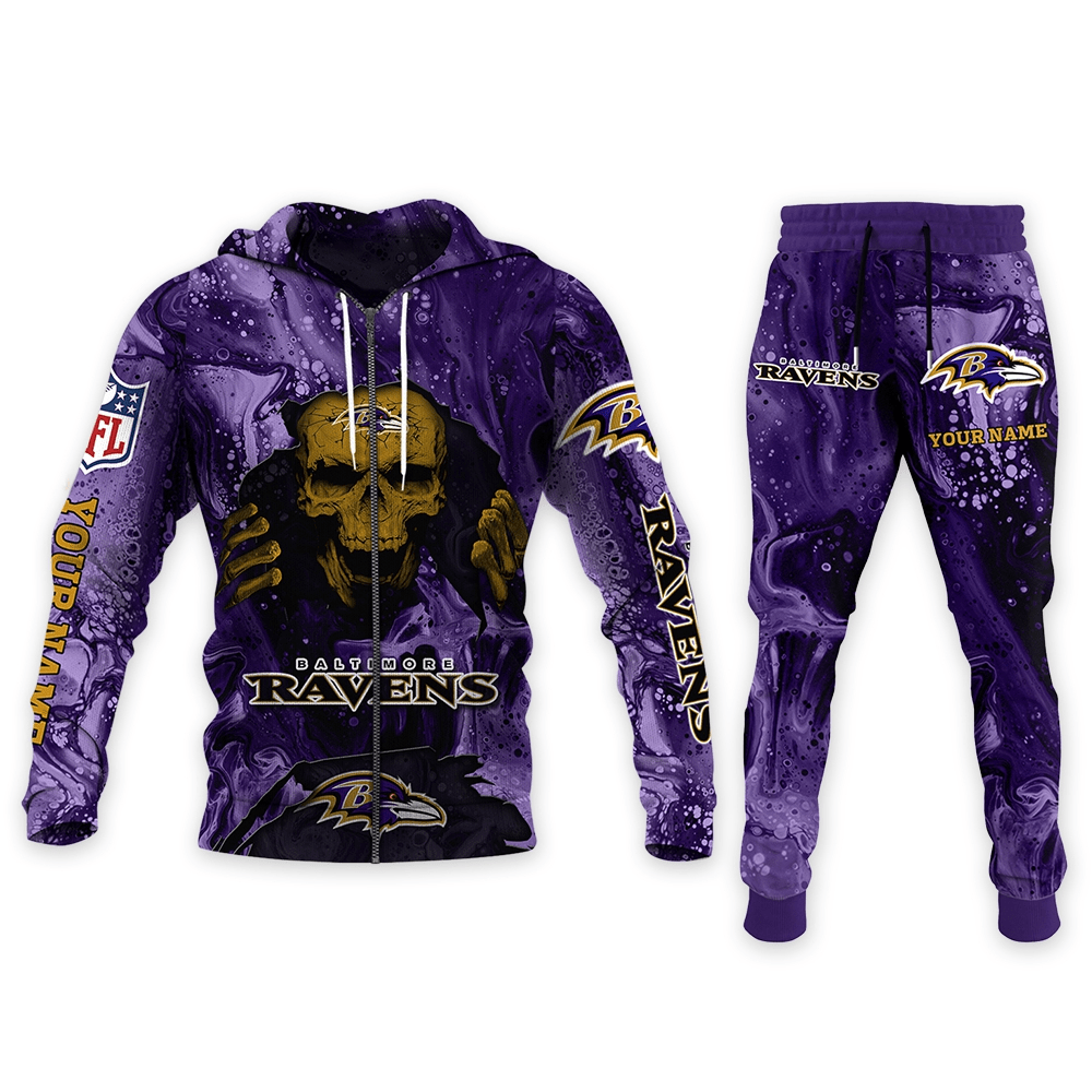 Baltimore Ravens Personalized Hoodie and Joggers AZCHD977