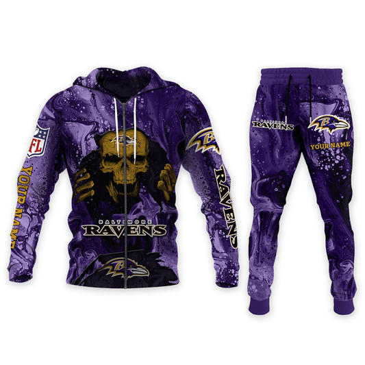 Baltimore Ravens Personalized Hoodie and Joggers AZCHD977