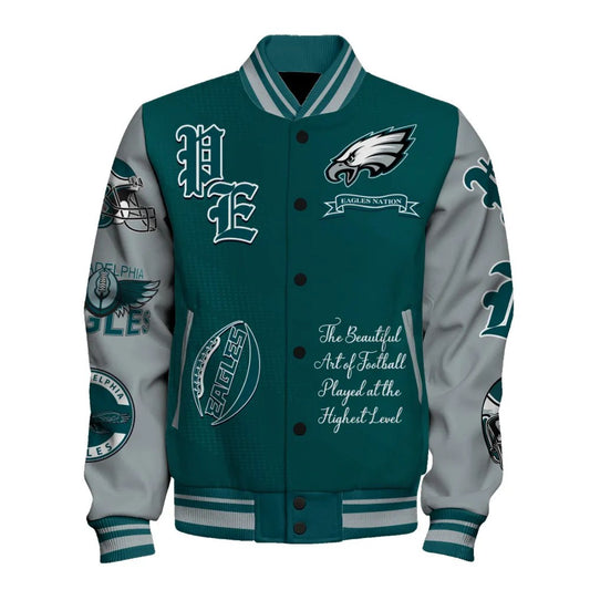 Philadelphia Eagles National Football Conference Unisex Varsity Jacket AZDDVJK000023