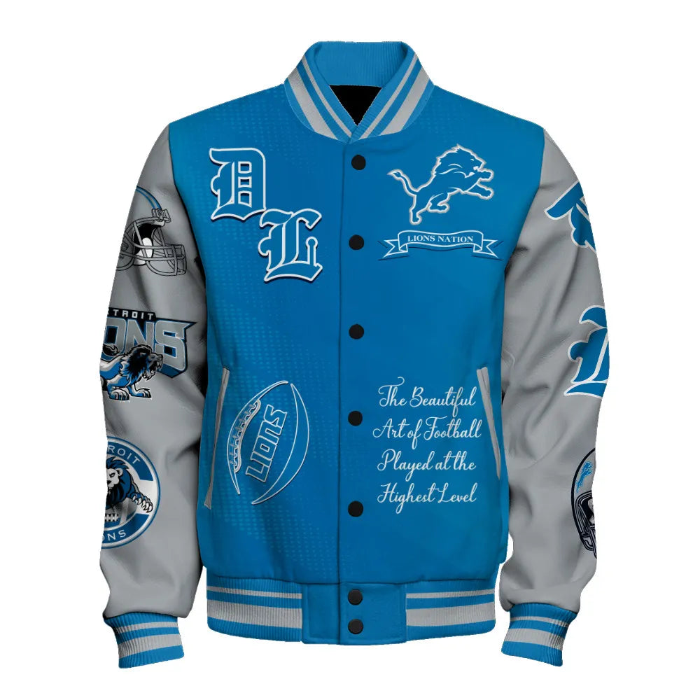 Detroit Lions National Football Conference Unisex Varsity Jacket AZDDVJK000007