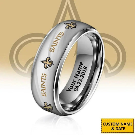 New Orleans Saints Special Stainless Ring Custom Name AZBTSR000039