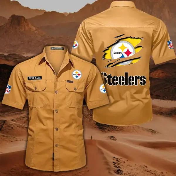 Pittsburgh Steelers Men’s Short Sleeve Cargo Shirts New 2025 AZBT2DCGS000032