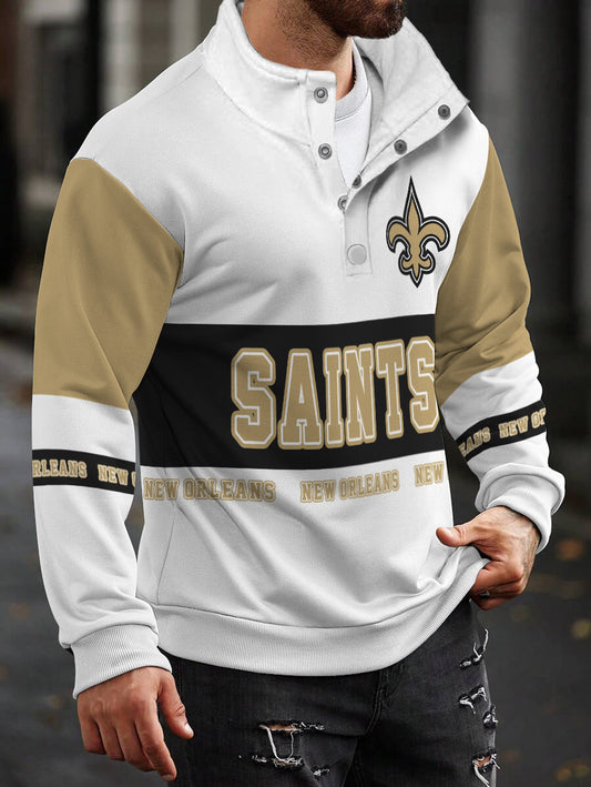 New Orleans Saints Casual Colorful Stand Collar Sweatshirt AZBTSCSW000544