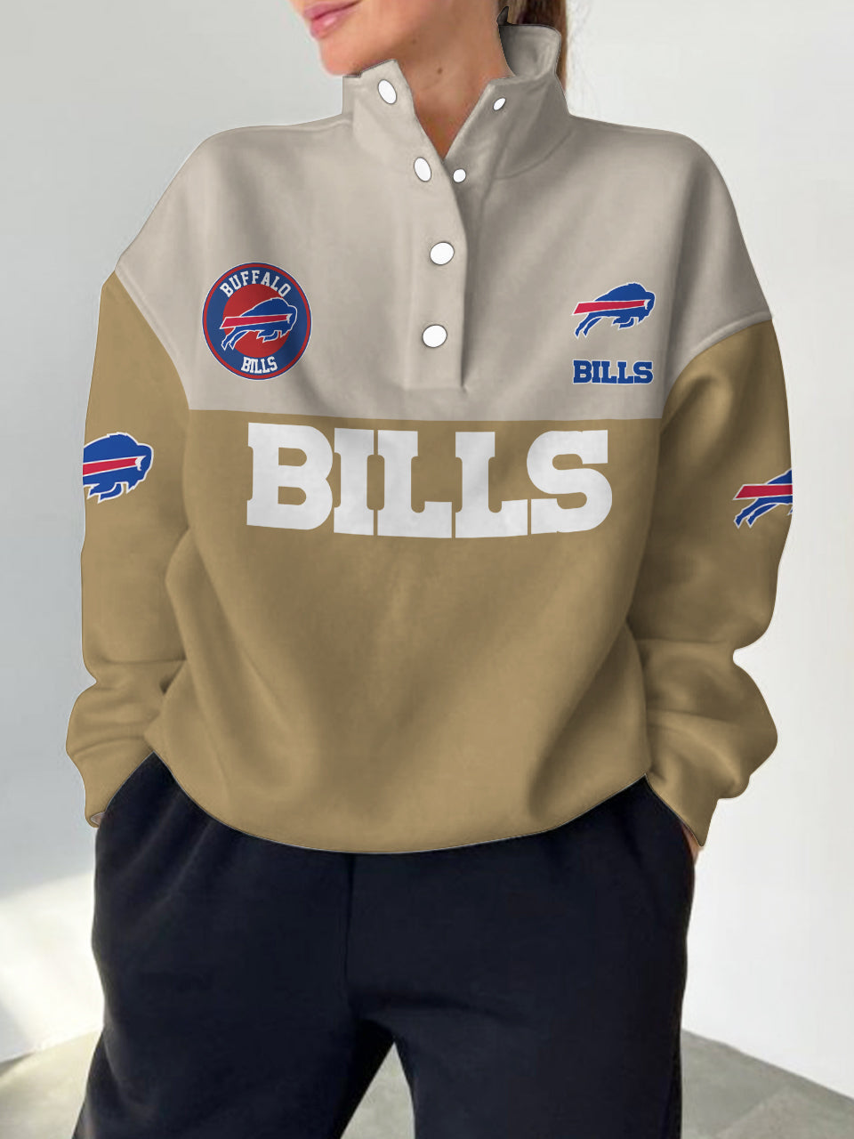 Buffalo Bills Casual Colorful Stand Collar Sweatshirt AZBTSCSW000211