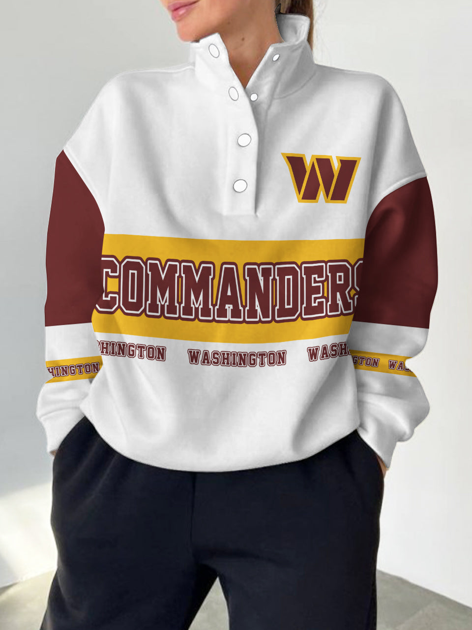 Washington Commanders Casual Colorful Stand Collar Sweatshirt AZBTSCSW000193