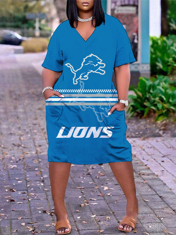 Detroit V-neck Casual Pocket Dress Limited Edition AZBTVCPD000267